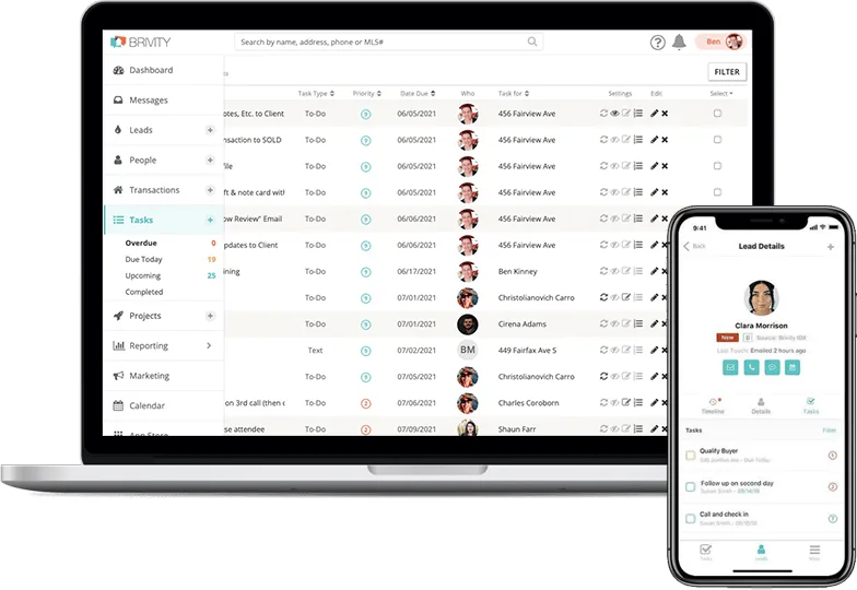 Brivity Go mobile CRM view — vendor-official public product image
