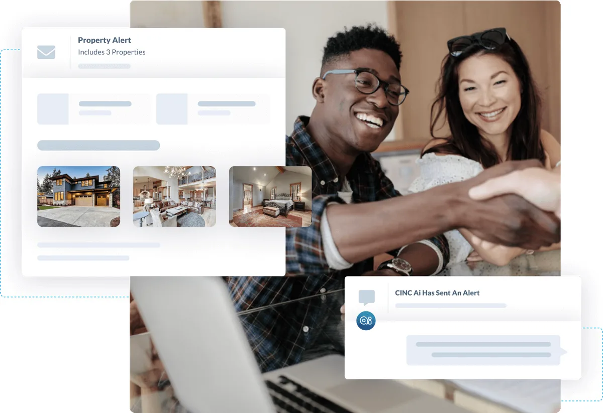CINC property alert and AI alert UI cards — vendor-official marketing product image